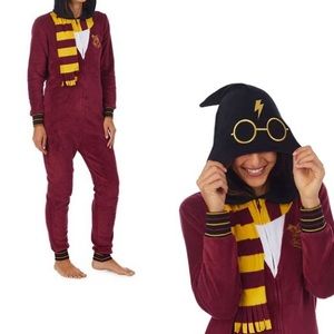 COPY - Women's Harry Potter  Hooded One-Piece Costume Pajamas L